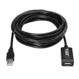 Aisens Cable de Extensión USB 2.0 con Amplificador, Tipo A Macho a Tipo A Hembra, 15m, Negro